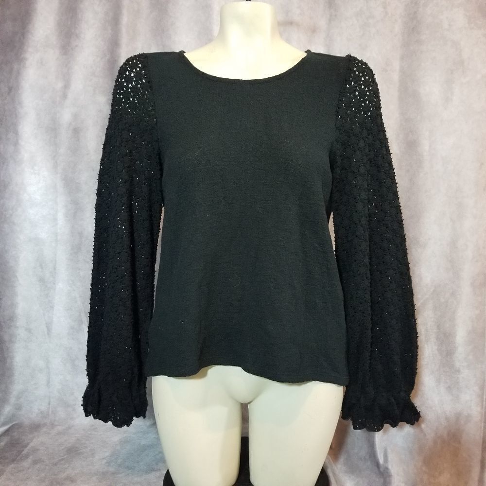 Madewell Texture &‎ Thread Eyelet Mix Ruffle Sleeve Top Size XS - Picture 2 of 5